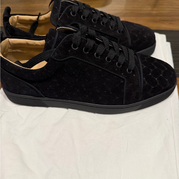 Christian Louboutin Black Textured Sneakers - Picture 7 of 8